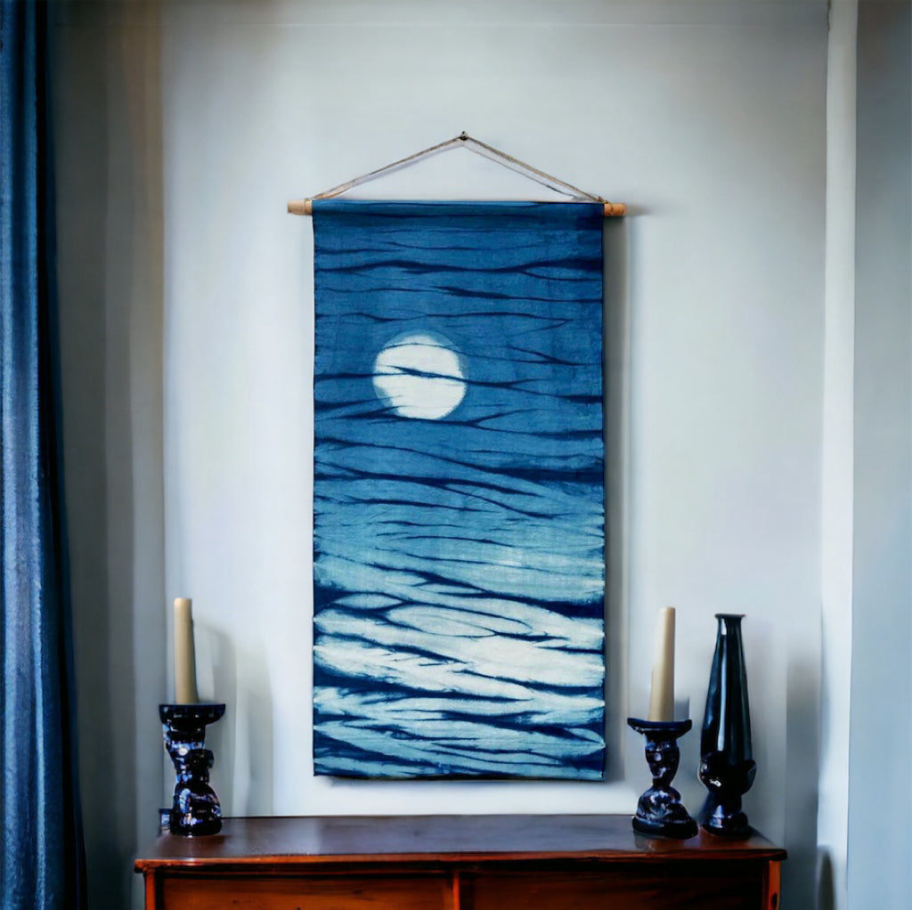 Handmade Tie-dye Wall Hanging - "Moonlight"