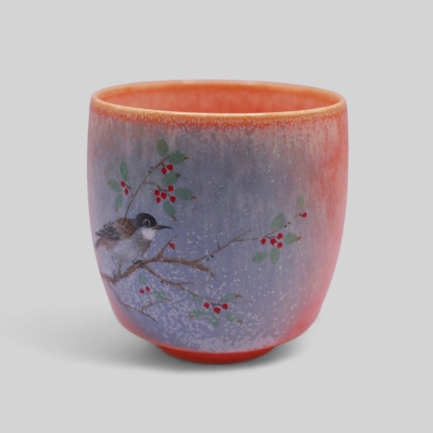 Hand-Painted Ceramic Tea Cup - Winter Melody