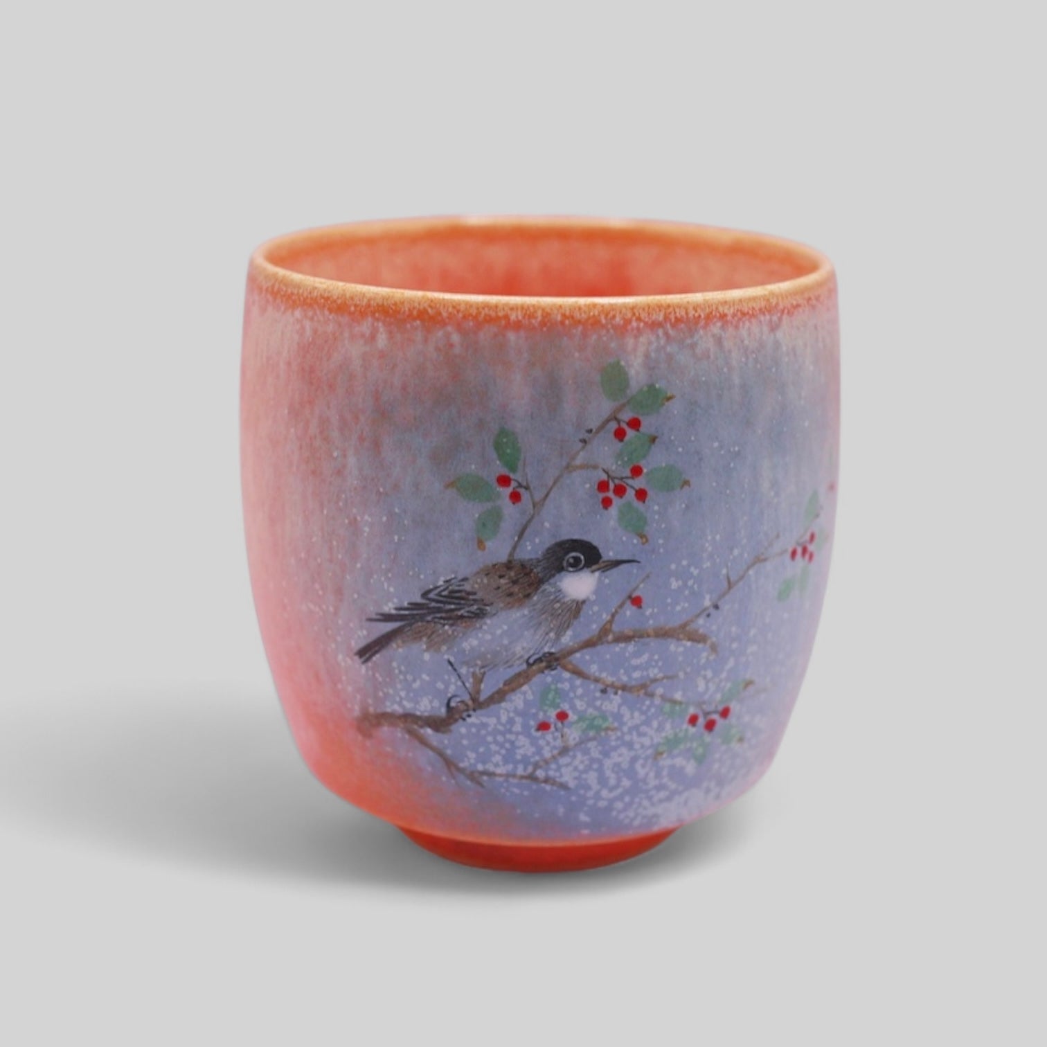 Hand-Painted Ceramic Tea Cup - Winter Melody