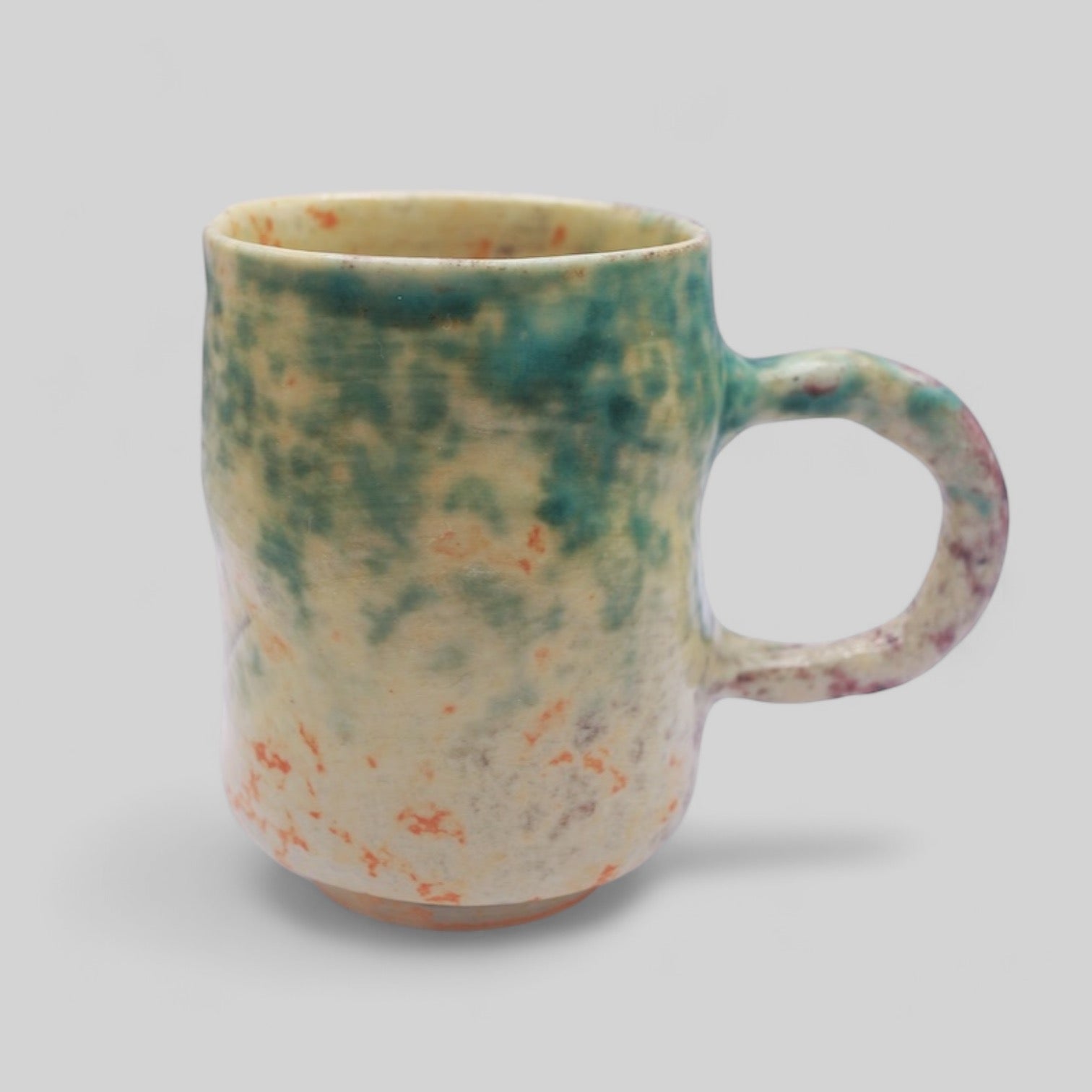 Handmade Irregular Ceramic Mug - Forest Dawn