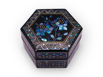Hexagonal Lacquer Jewellery Box - 02